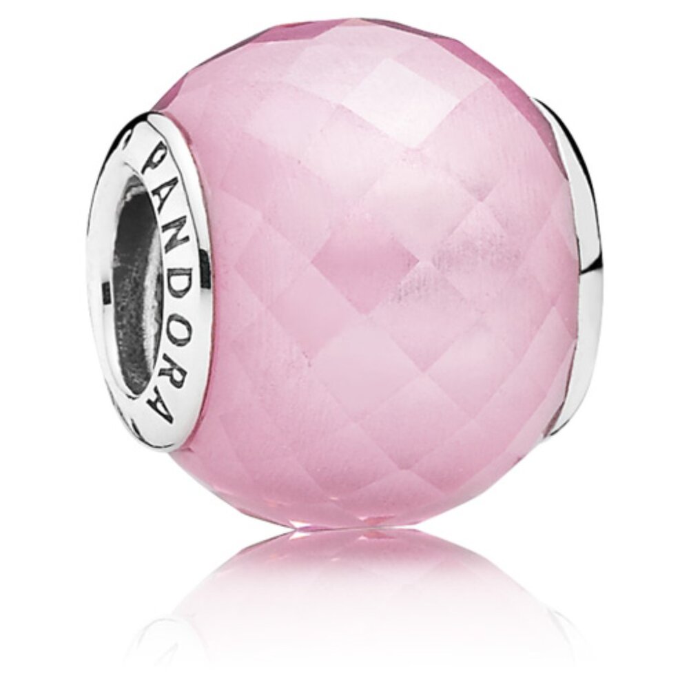 PANDORA Petite Facets Charm with Pink Zirconia Authentic Silver Sparkling - Picture 11 of 11